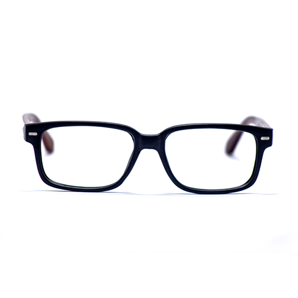Rectangular Negro Opaco y Madera