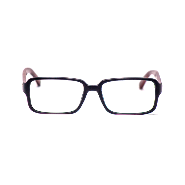 Rectangular Negro Opaco y Madera