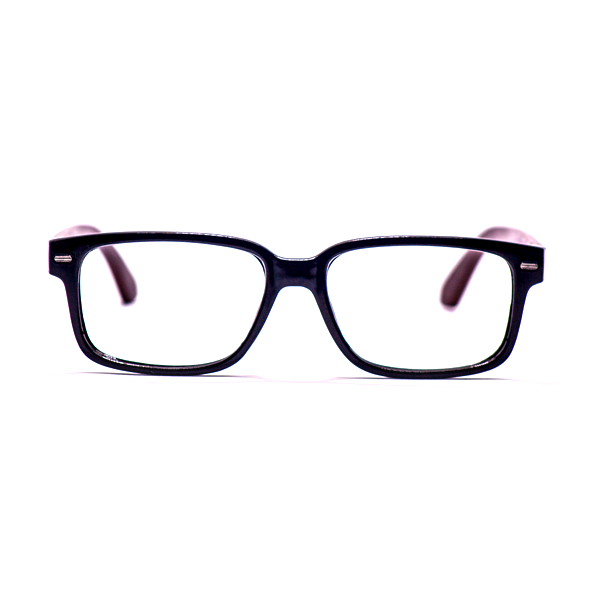 Rectangular Negro Brillante y Madera